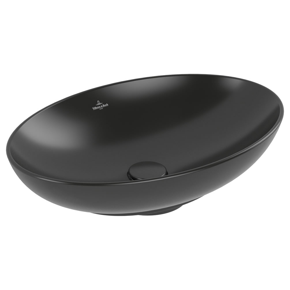 Cutout image of Villeroy & Boch Loop & Friends 560mm Pure Black Countertop Basin